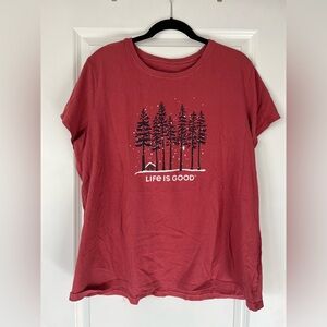 Life Is Good Maroon Tee